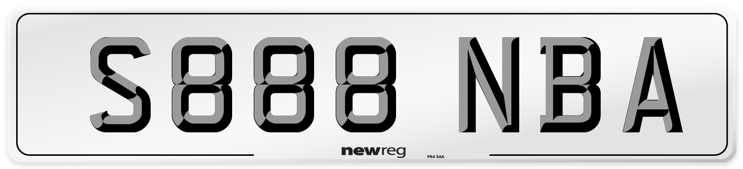 S888 NBA Number Plate from New Reg